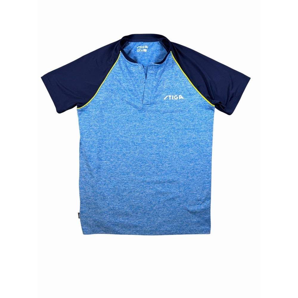 STIGA Mens M Table Tennis Shirt Blue Navy Dry Fit Performance Ping Pong Jersey